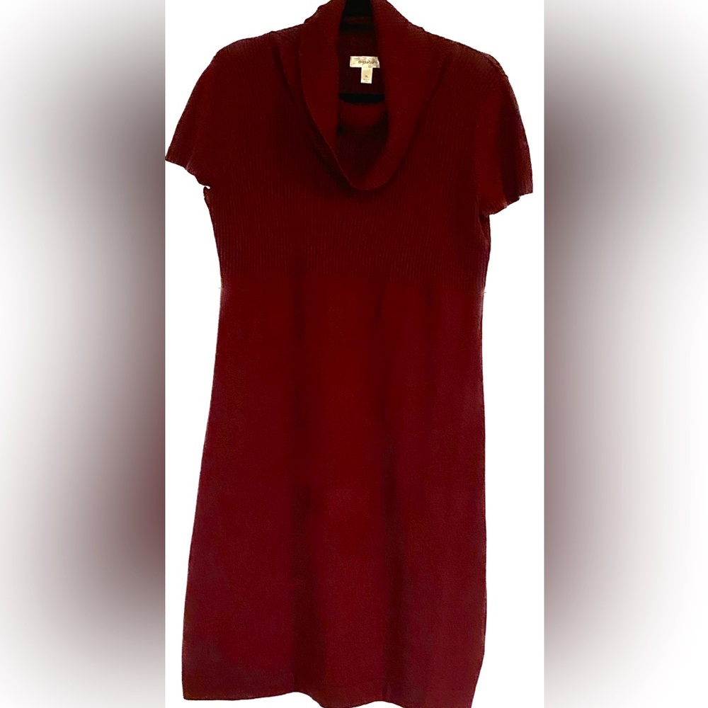 Burgundy short sleeve sweater dress